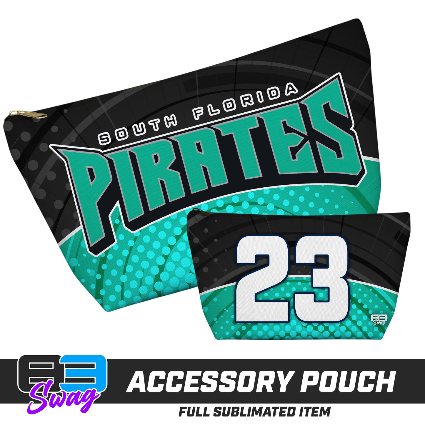 CUSTOM - 7"x12" Accessory Pouch w T-bottom - South Florida Pirates