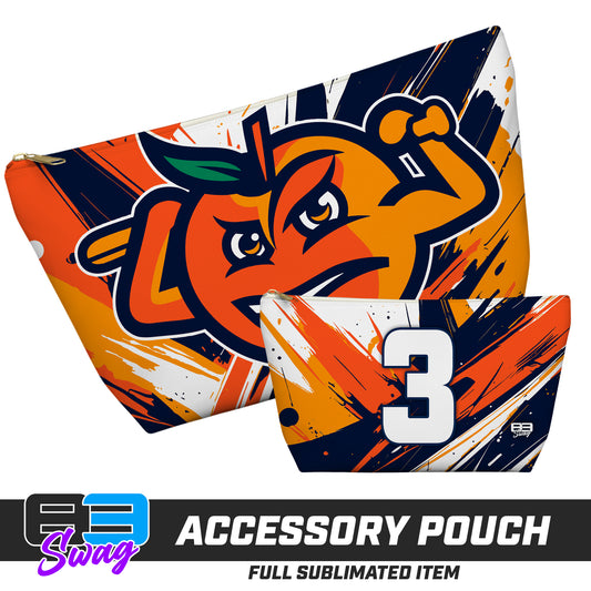 7"x12" Accessory Pouch w T-bottom - Peach Clobbers Baseball V.26