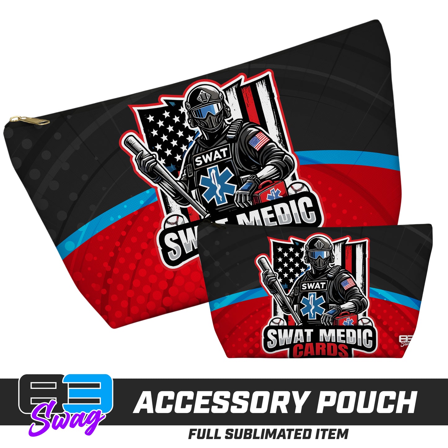CUSTOM - 7"x12" Accessory Pouch w T-bottom - Swat Medic Cards