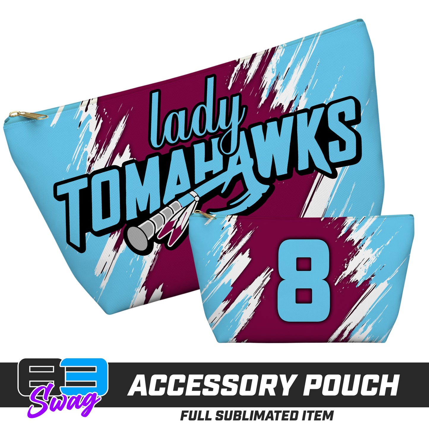 7"x12" Accessory Pouch w T-bottom - Keystone Heights - Lady Tomahawks Softball