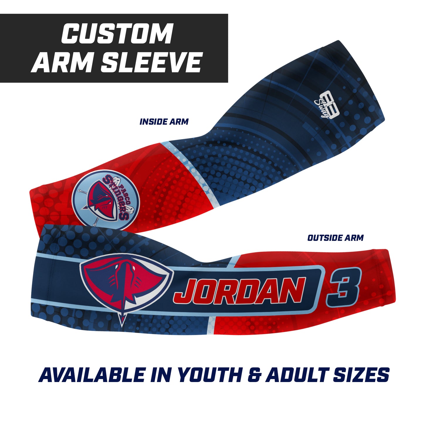 CUSTOM - Full Sublimated Arm Sleeve - Pasco Stingers Baseball