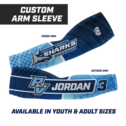 CUSTOM - Full Sublimated Arm Sleeve - PVAA Sharks Baseball