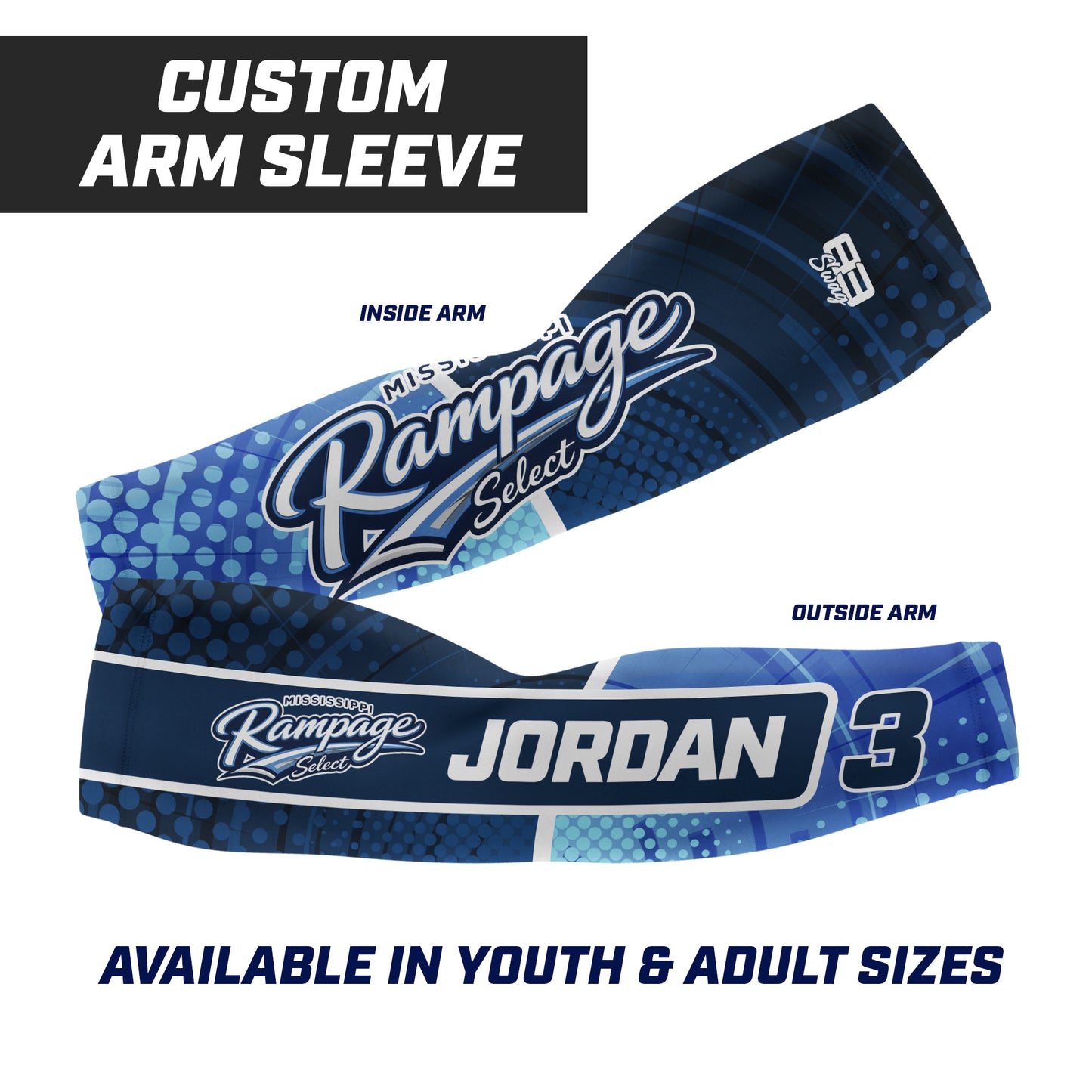 CUSTOM - Full Sublimated Arm Sleeve - Mississippi Rampage Select Softball
