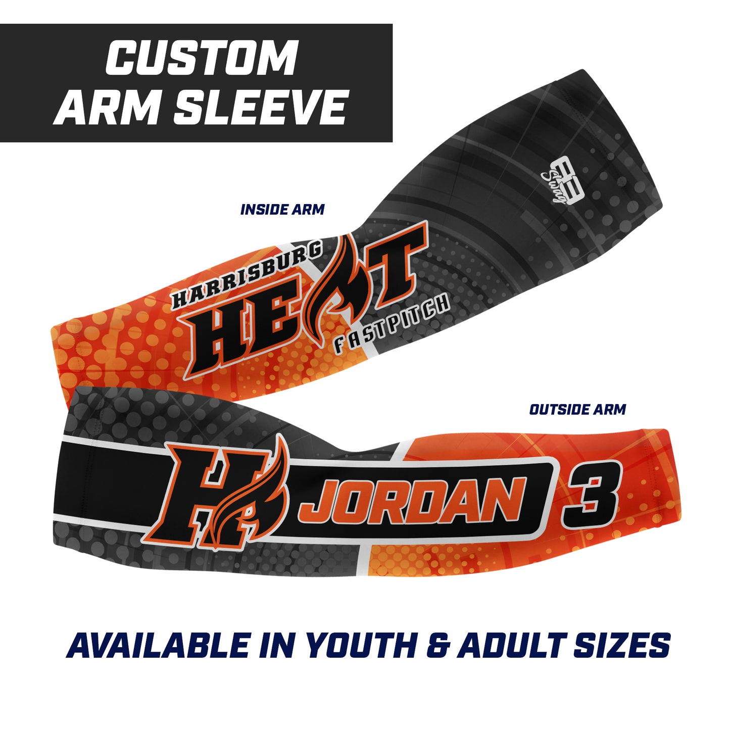 CUSTOM - Full Sublimated Arm Sleeve - Harrisburg Heat Softball