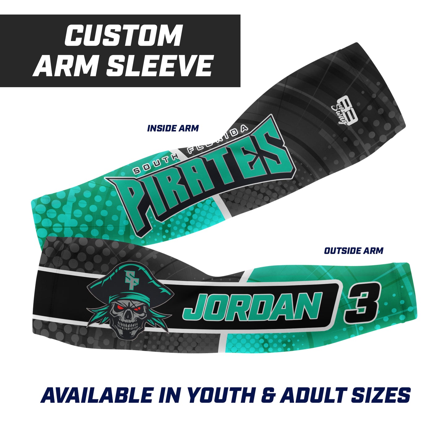 CUSTOM - Full Sublimated Arm Sleeve - South Florida Pirates