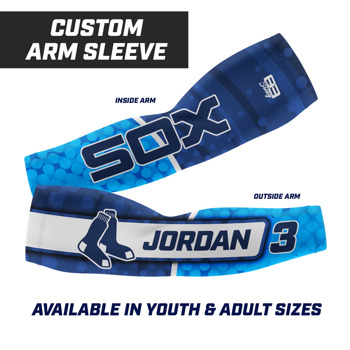 CUSTOM - Full Sublimated Arm Sleeve - Blue Sox Baseball