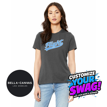 Bella + Canvas B6400 Women's Relaxed Jersey Short-Sleeve T-Shirt - FCF Flight Baseball Blue