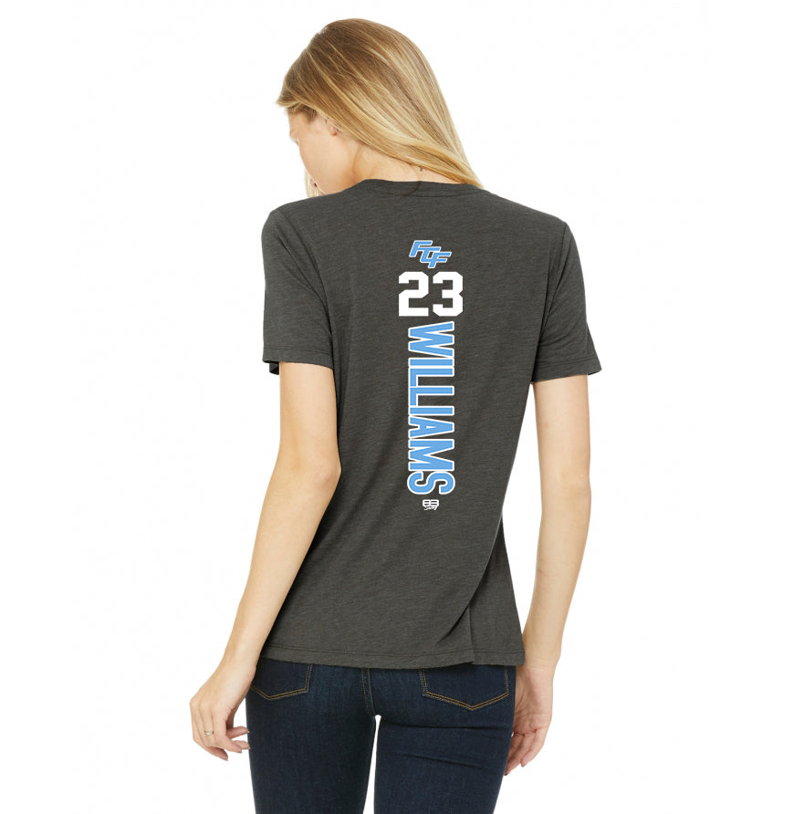 Bella + Canvas B6400 Women's Relaxed Jersey Short-Sleeve T-Shirt - FCF Flight Baseball Blue