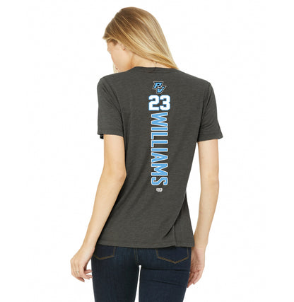 Bella + Canvas B6400 Women's Relaxed Jersey Short-Sleeve T-Shirt - PVAA Sharks Baseball