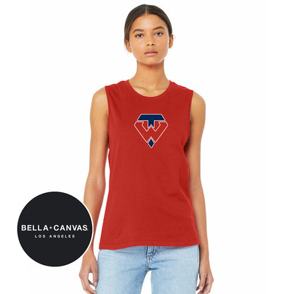 Bella + Canvas B6003 Women's Jersey Muscle Tank - Tampa Warriors Baseball