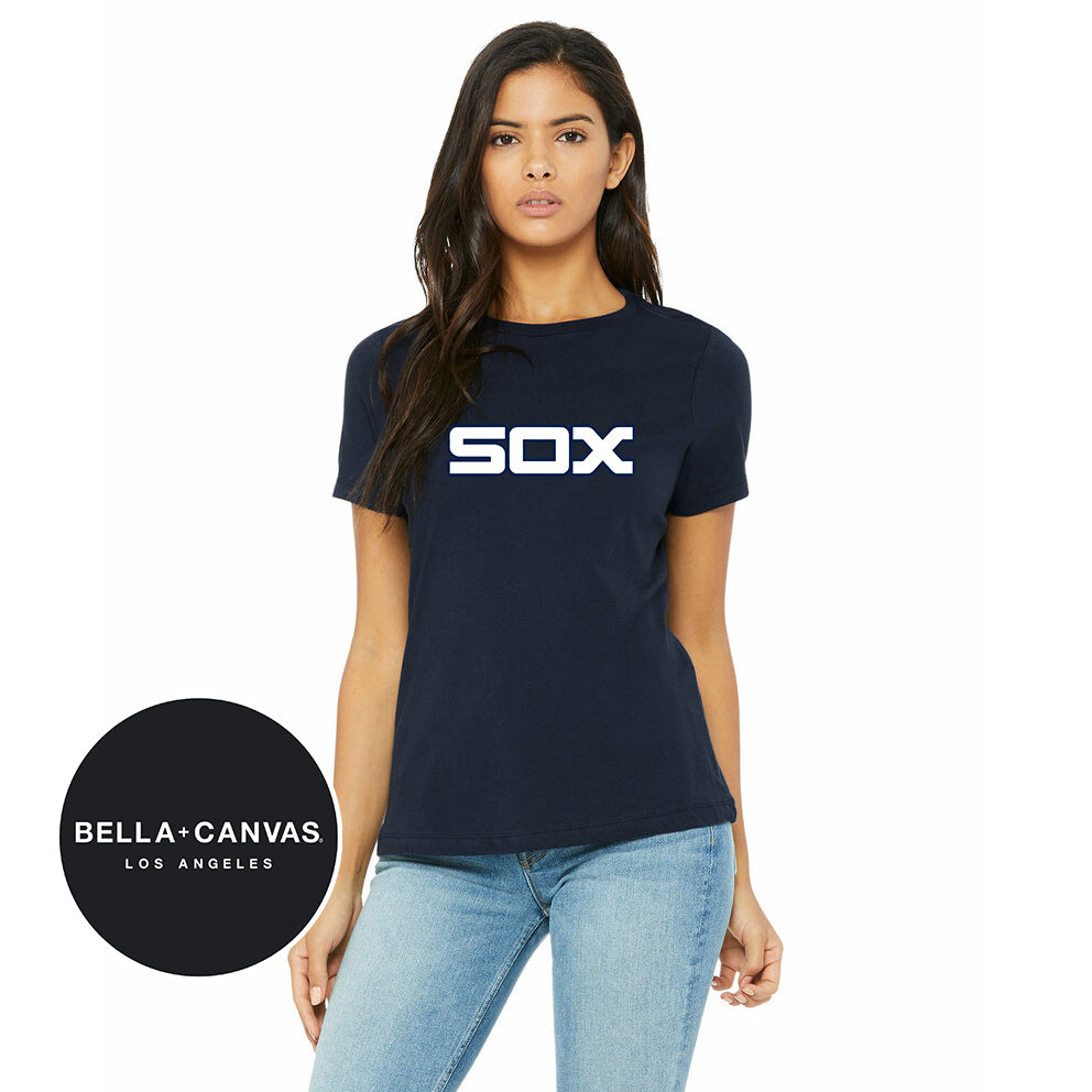Bella + Canvas B6400 Womens Relaxed Jersey Short-Sleeve T-Shirt - Blue Sox
