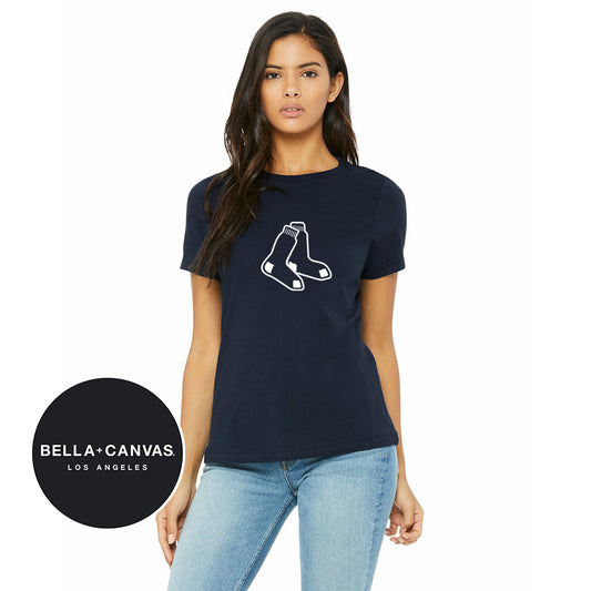 Bella + Canvas B6400 Womens Relaxed Jersey Short-Sleeve T-Shirt - Blue Sox