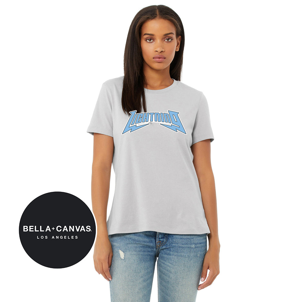 Bella + Canvas B6400 Womens Relaxed Jersey Short-Sleeve T-Shirt - Lightning Baseball
