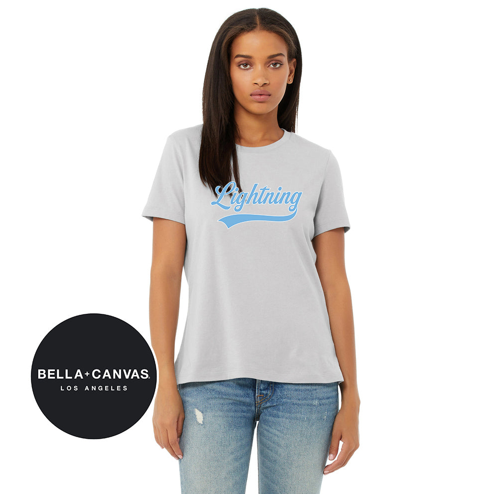 Bella + Canvas B6400 Womens Relaxed Jersey Short-Sleeve T-Shirt - Lightning Baseball