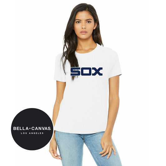Bella + Canvas B6400 Womens Relaxed Jersey Short-Sleeve T-Shirt - Blue Sox