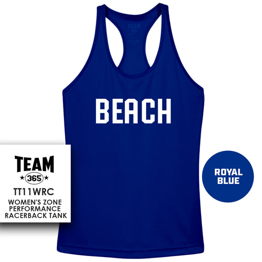 Jax Beach Baseball - BEACH VERSION  - Performance Women’s Racerback T - MULTIPLE COLORS AVAILABLE