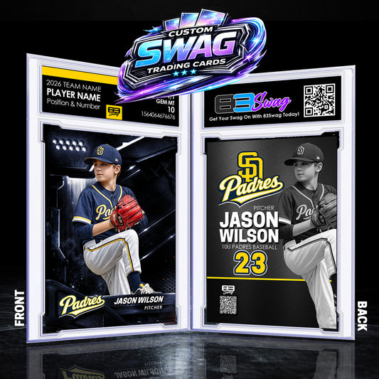 CHROME BLACK Custom Trading Card w/Slab!