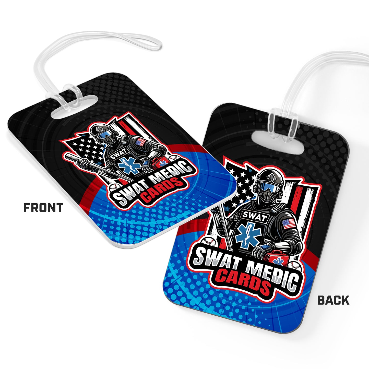 CUSTOM - Hard Acrylic Bag Tag - Swat Medic Cards