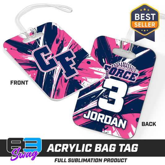 Hard Acrylic Bag Tag - Carolina Force Softball