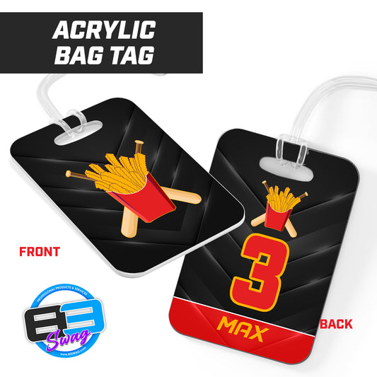 Team Rally Fries Baseball - Hard Acrylic Bag Tag