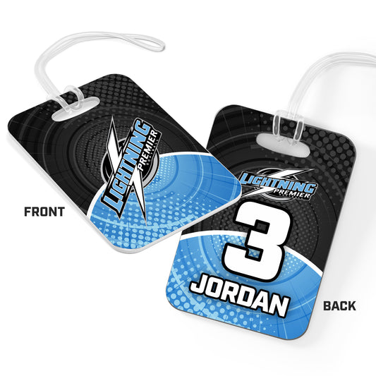 CUSTOM - Hard Acrylic Bag Tag - Lightning Premier Softball