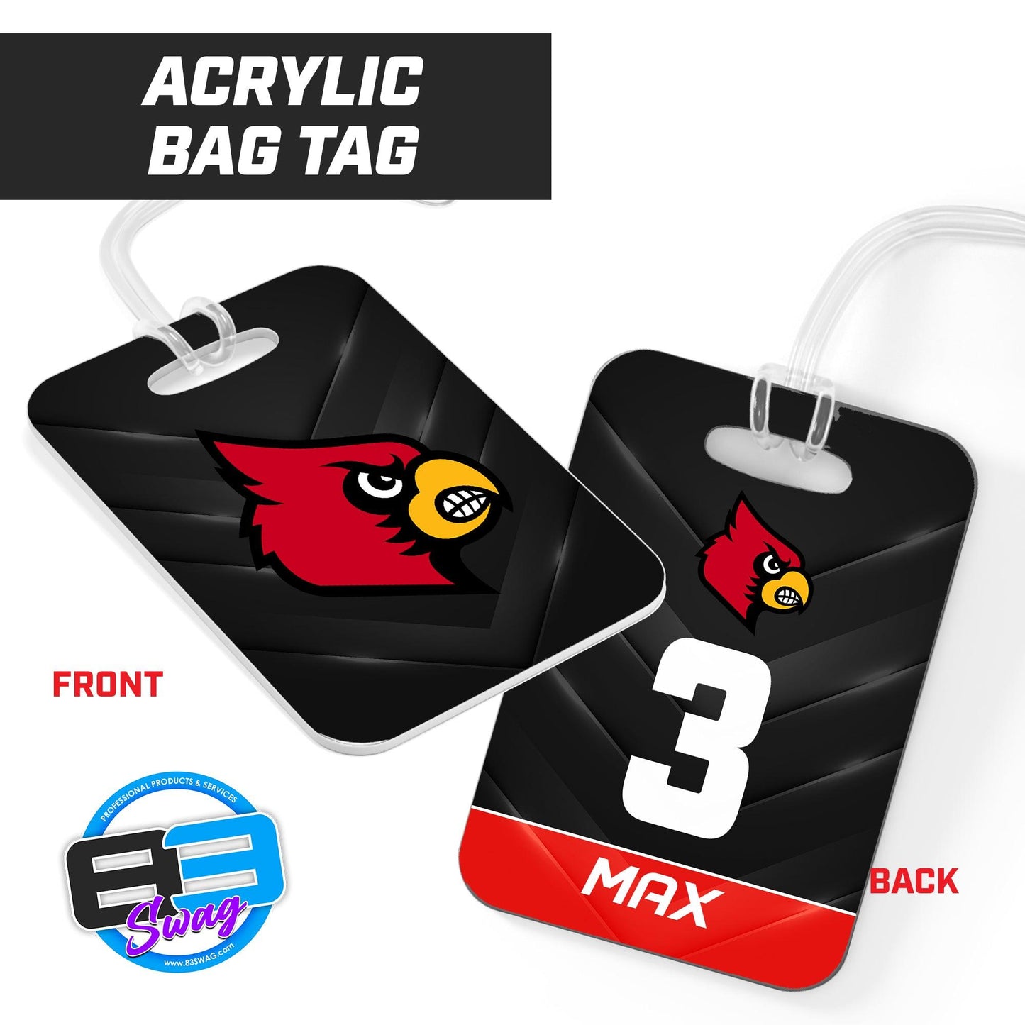 Prosper Cardinals Football - Hard Acrylic Bag Tag