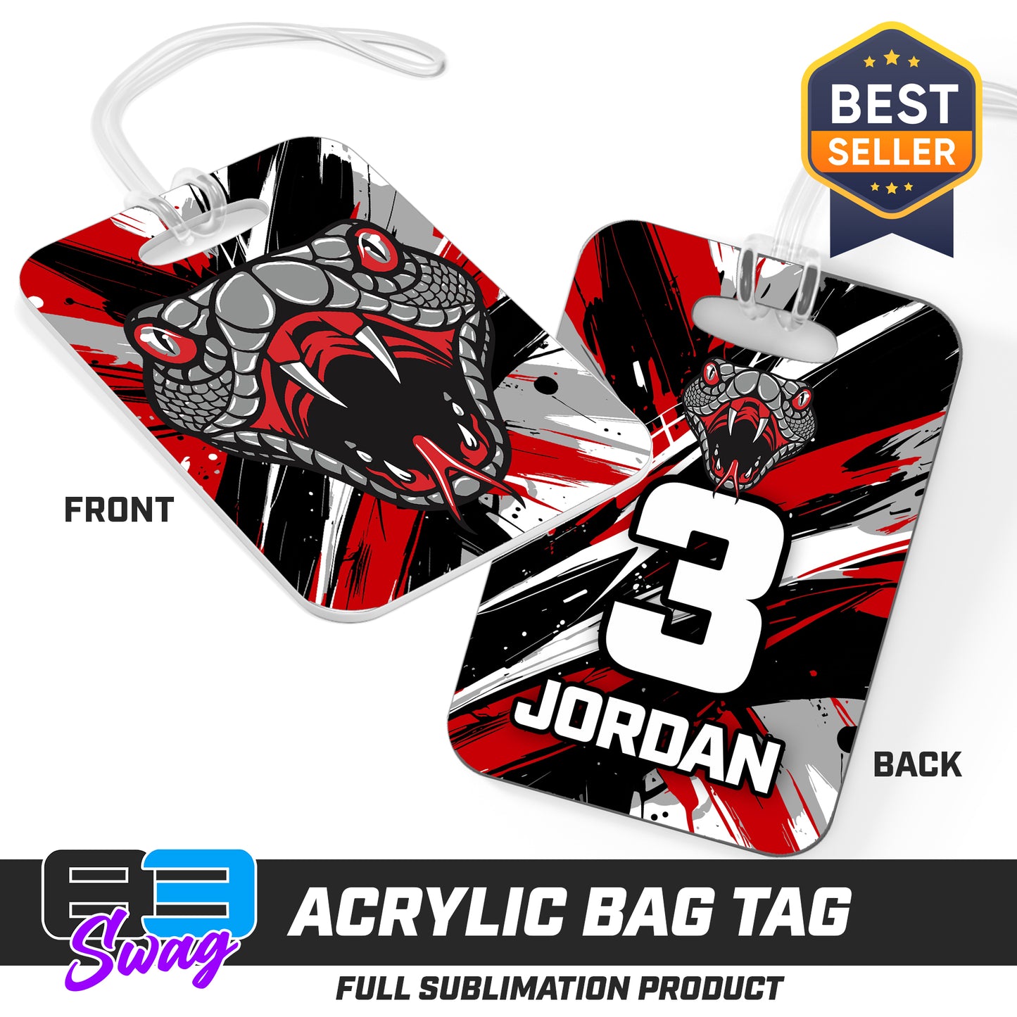 Hard Acrylic Bag Tag - Black Creek Cottonmouths