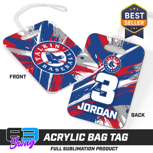 CUSTOM - Hard Acrylic Bag Tag - Talkin Baseball