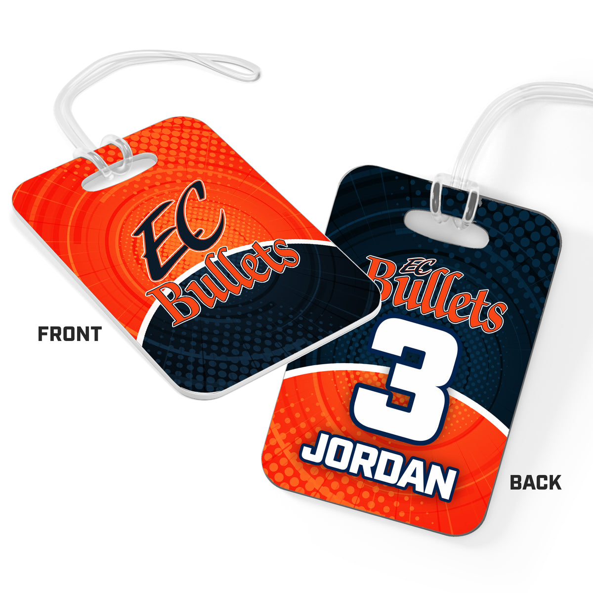 CUSTOM - Hard Acrylic Bag Tag - EC Bullets Softball