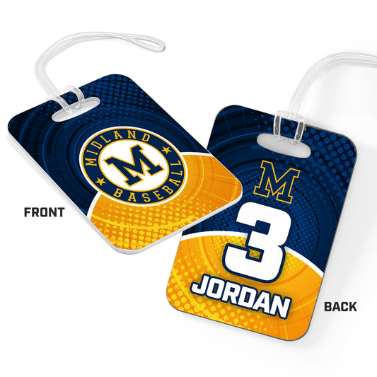 CUSTOM - Hard Acrylic Bag Tag - Midland Baseball