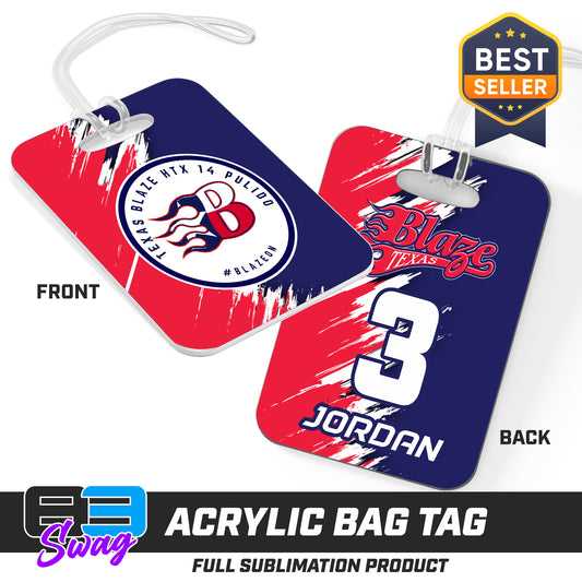 Hard Acrylic Bag Tag - Texas Blaze Softball