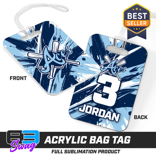 Hard Acrylic Bag Tag - Aces Baseball