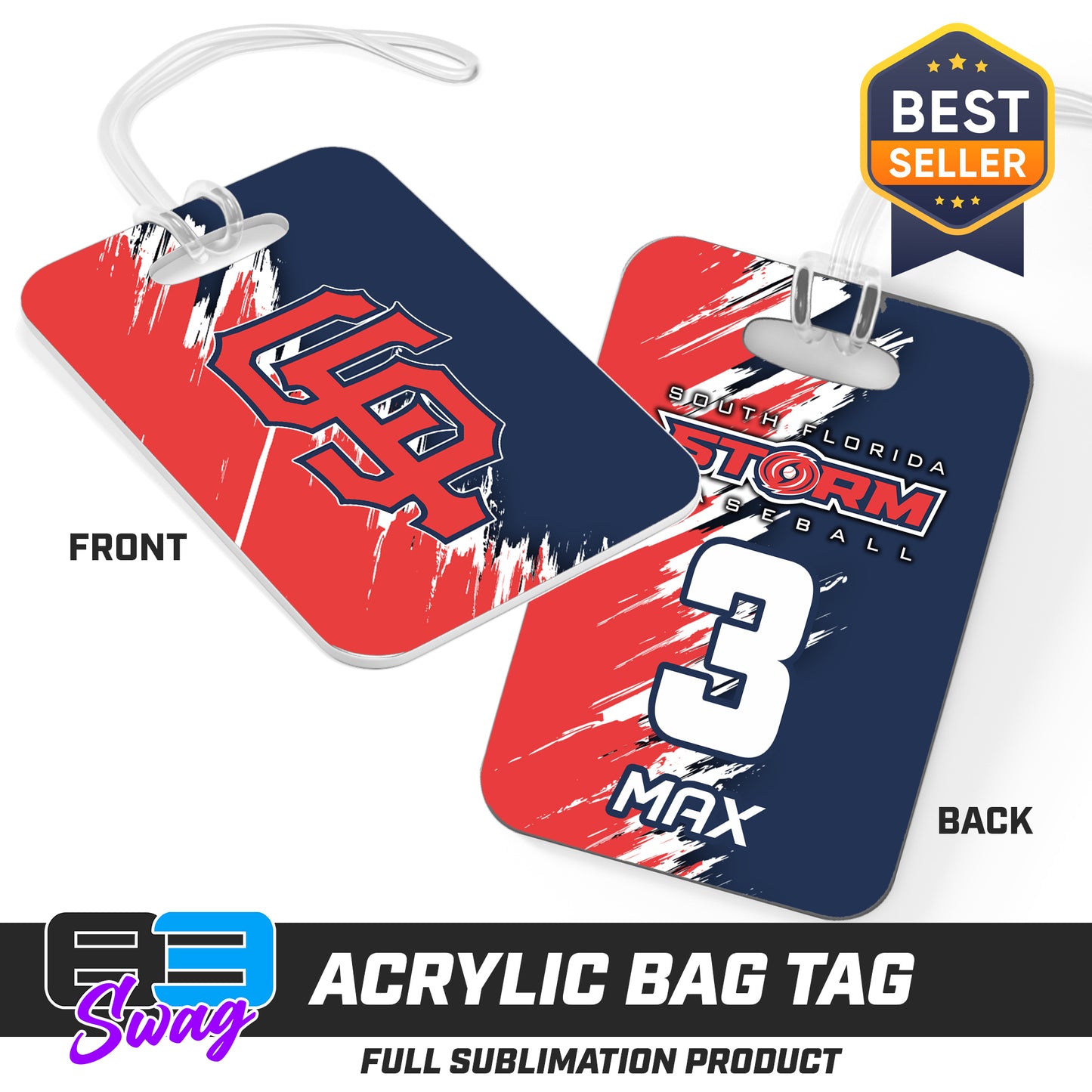 Hard Acrylic Bag Tag - South Florida Storm