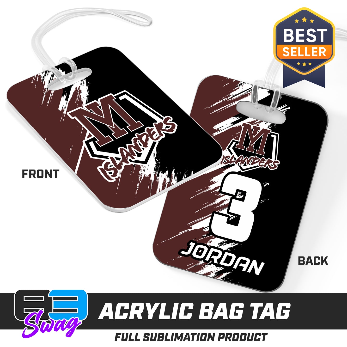 Hard Acrylic Bag Tag - Mercer Islanders Baseball