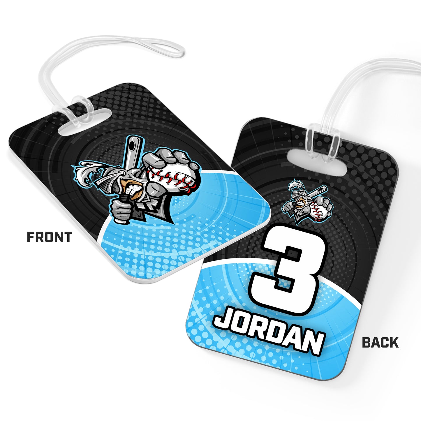 CUSTOM - Hard Acrylic Bag Tag - Knights Baseball