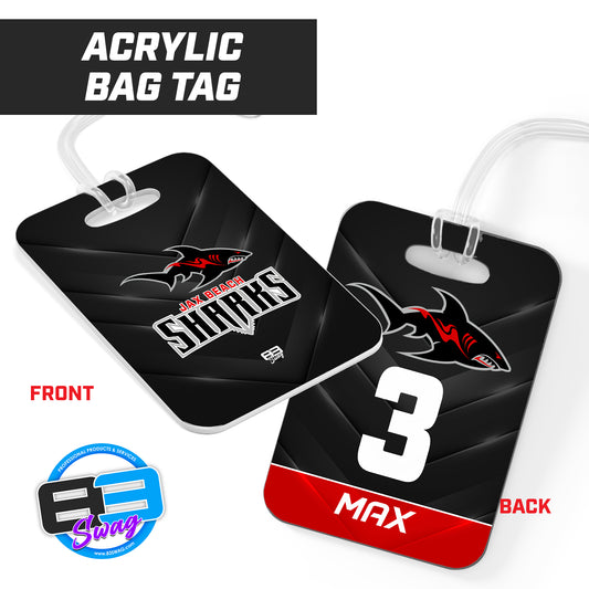 Jax Beach Sharks Football - Hard Acrylic Bag Tag