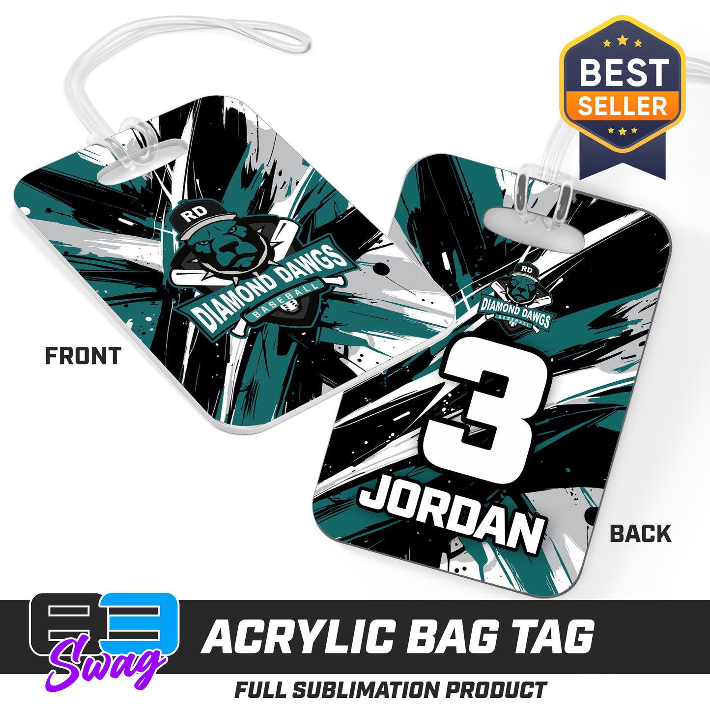 Hard Acrylic Bag Tag - Diamond Dawgs V.2016