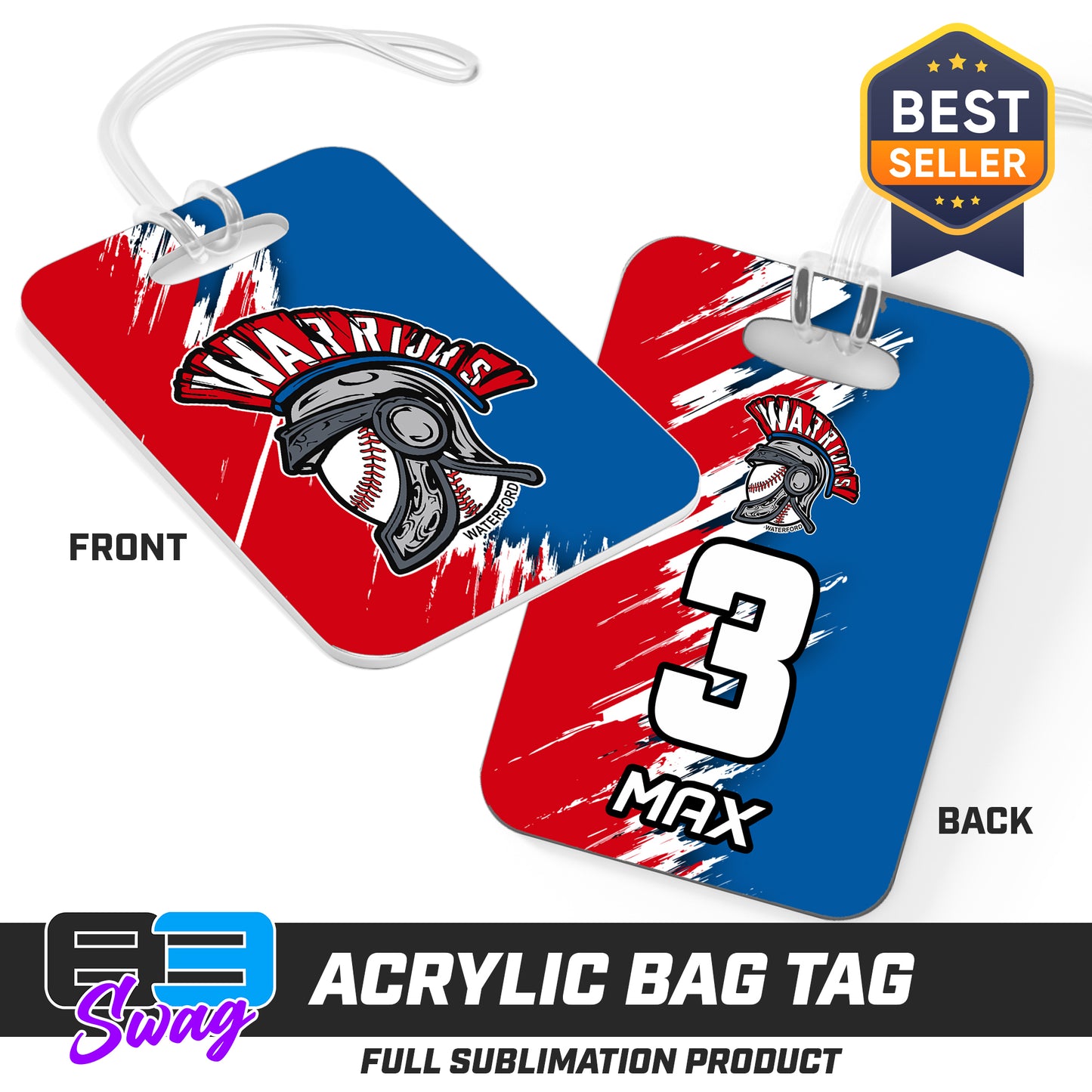 Hard Acrylic Bag Tag - Waterford Warriors - 2024 Fall Edition