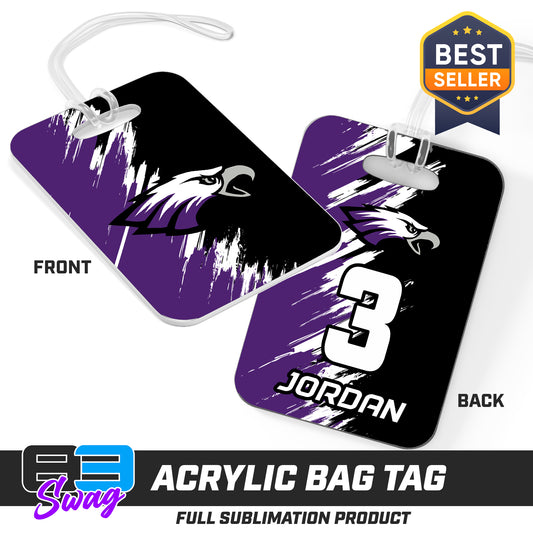 Hard Acrylic Bag Tag - Bellmawr Purple Eagles