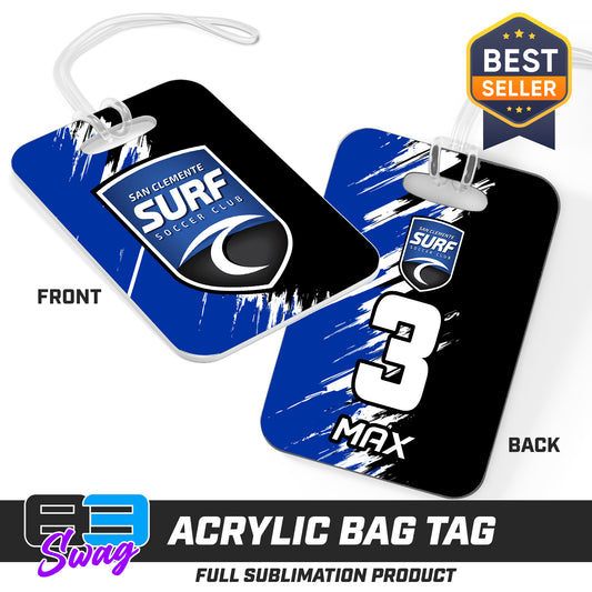 Hard Acrylic Bag Tag - San Clemente Surf Soccer Club