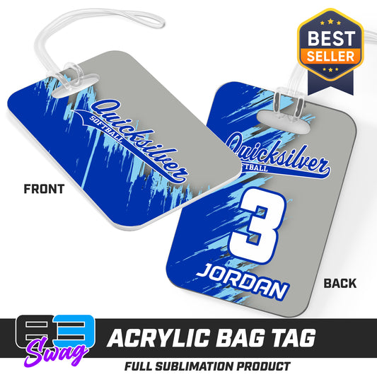 Hard Acrylic Bag Tag - Quicksilver Softball