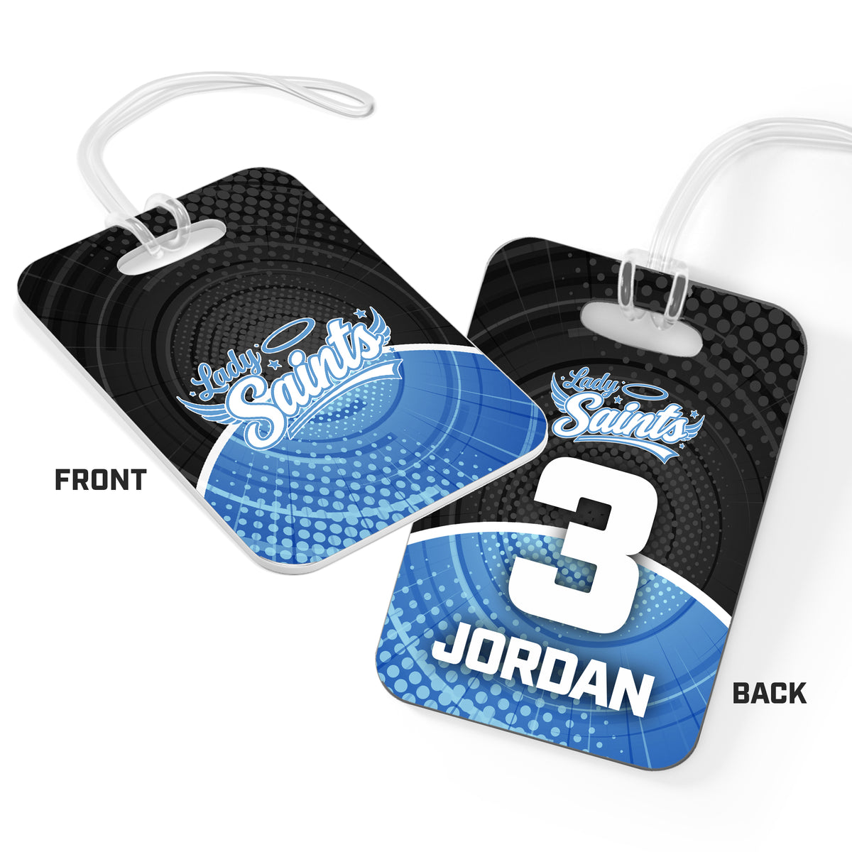 CUSTOM - Hard Acrylic Bag Tag - Lady Saints Softball