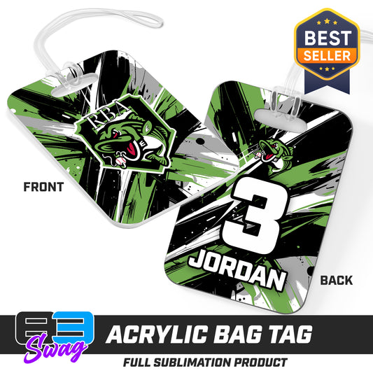 CUSTOM - Hard Acrylic Bag Tag - RBA Stripers Baseball