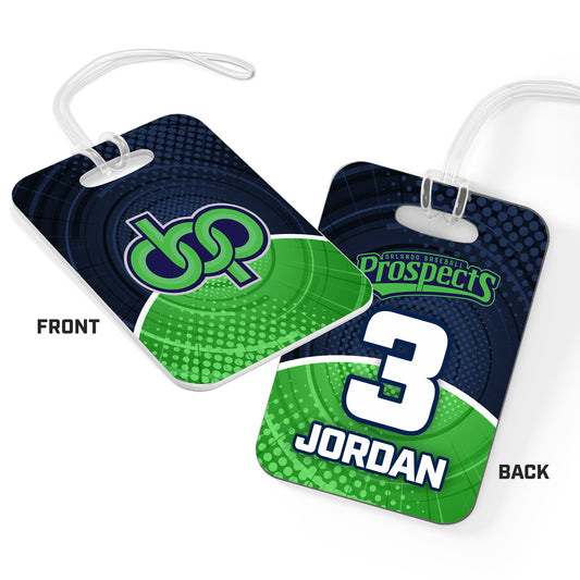 CUSTOM - Hard Acrylic Bag Tag - Orlando Baseball Prospects - OBP