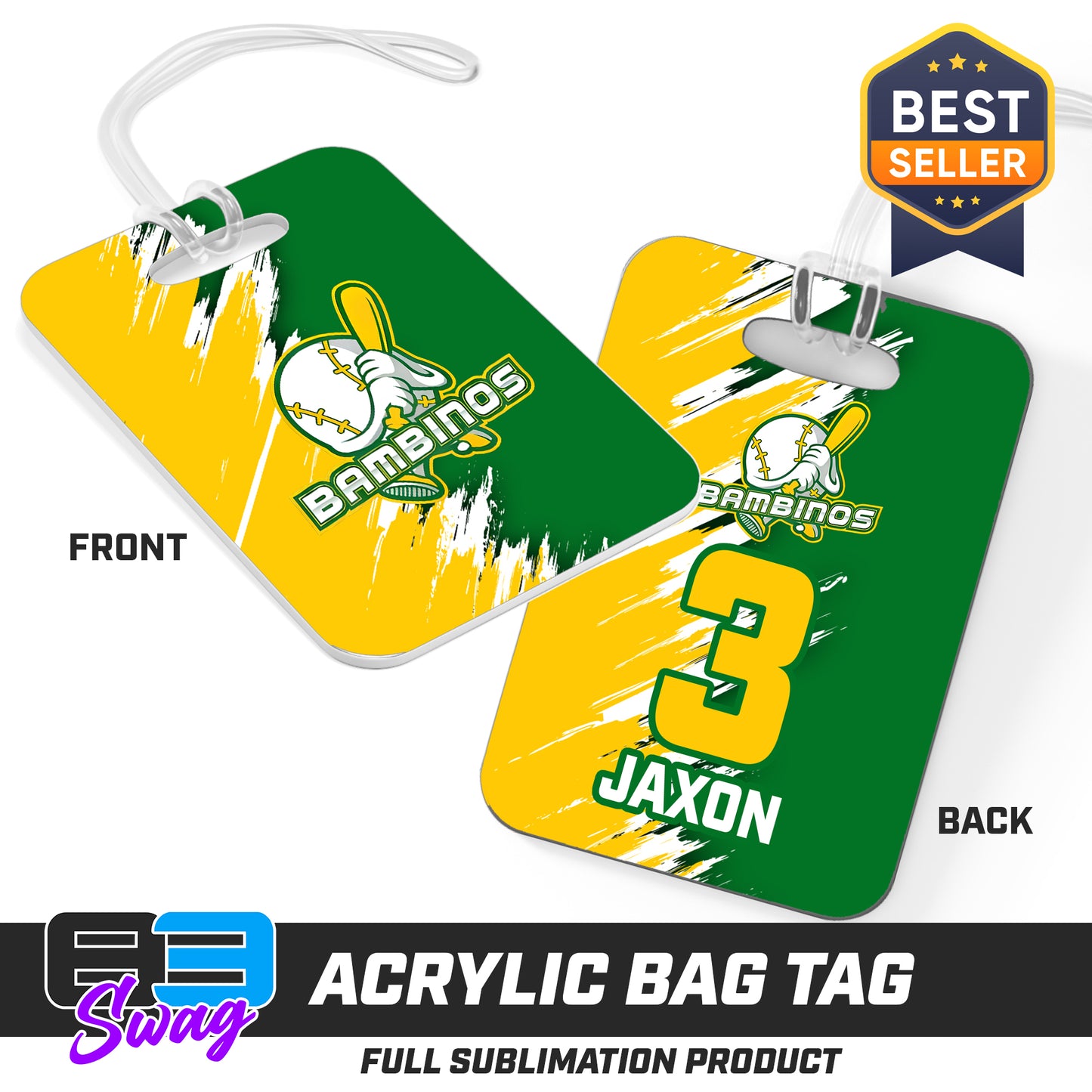 Hard Acrylic Bag Tag - Bambinos Baseball