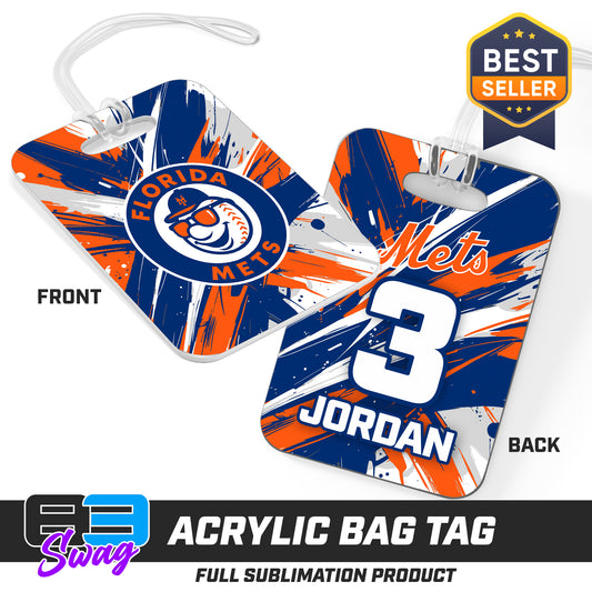 Hard Acrylic Bag Tag - Florida Mets Baseball