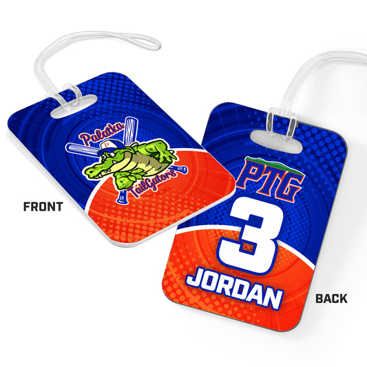 CUSTOM - Hard Acrylic Bag Tag - Palatka TailGators Baseball