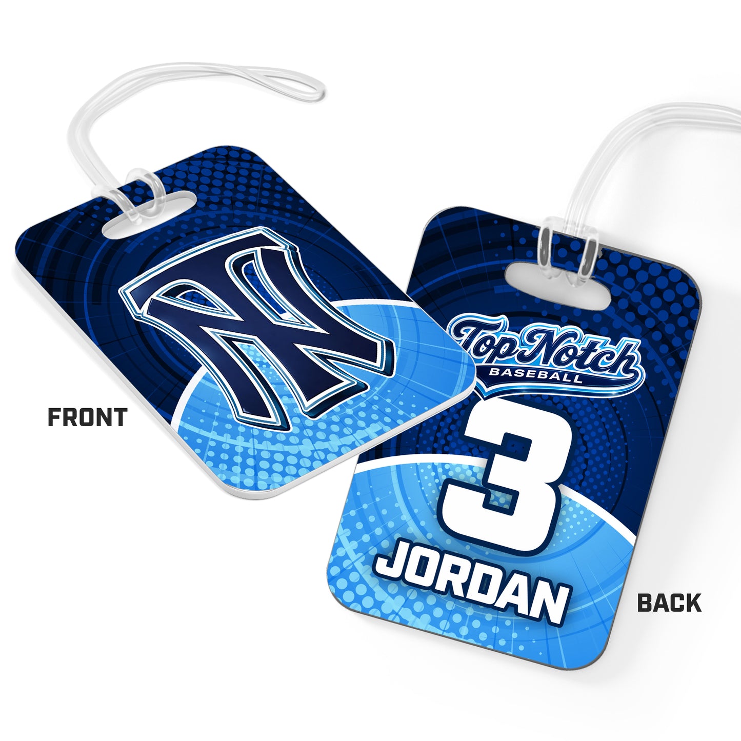CUSTOM - Hard Acrylic Bag Tag - Top Notch Baseball