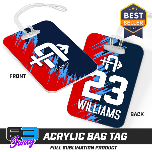 CUSTOM - Hard Acrylic Bag Tag - Arrows Baseball