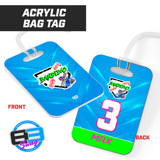 Baker Bandidas Softball - Hard Acrylic Bag Tag